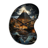 Pyramid Ancient Echoes I - Asymmetric Metal Wall Clock