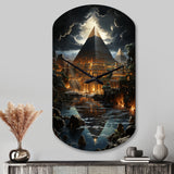 Pyramid Ancient Echoes I - Asymmetric Metal Wall Clock