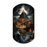 Pyramid Ancient Echoes I - Asymmetric Metal Wall Clock