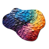 Abstract Rainbow Colorful Arch Collage - Asymmetric Metal Wall Clock