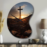 Religious Cross Resurrections Promise - Asymmetric Metal Wall Clock