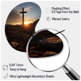 Religious Cross Resurrections Promise - Asymmetric Metal Wall Clock