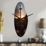 Religious Cross Resurrections Promise - Asymmetric Metal Wall Clock