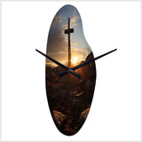Religious Cross Resurrections Promise - Asymmetric Metal Wall Clock