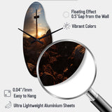 Religious Cross Resurrections Promise - Asymmetric Metal Wall Clock