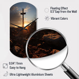 Religious Cross Resurrections Promise - Asymmetric Metal Wall Clock