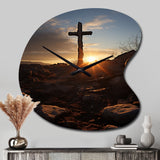 Religious Cross Resurrections Promise - Asymmetric Metal Wall Clock