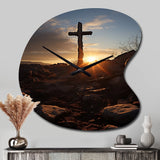 Religious Cross Resurrections Promise - Asymmetric Metal Wall Clock
