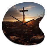 Religious Cross Resurrections Promise - Asymmetric Metal Wall Clock