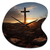 Religious Cross Resurrections Promise - Asymmetric Metal Wall Clock
