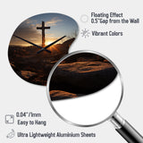 Religious Cross Resurrections Promise - Asymmetric Metal Wall Clock