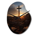 Religious Cross Resurrections Promise - Asymmetric Metal Wall Clock