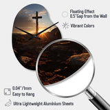 Religious Cross Resurrections Promise - Asymmetric Metal Wall Clock