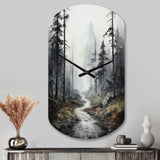 Meandering Road Through Forest - Asymmetric Metal Wall Clock