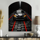 Black Car Abstract Background - Asymmetric Metal Wall Clock