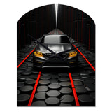 Black Car Abstract Background - Asymmetric Metal Wall Clock