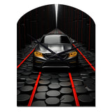 Black Car Abstract Background - Asymmetric Metal Wall Clock