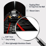 Black Car Abstract Background - Asymmetric Metal Wall Clock