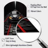 Black Car Abstract Background - Asymmetric Metal Wall Clock