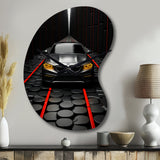 Black Car Abstract Background - Asymmetric Metal Wall Clock