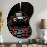 Black Car Abstract Background - Asymmetric Metal Wall Clock