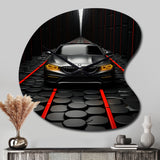 Black Car Abstract Background - Asymmetric Metal Wall Clock
