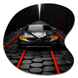 Black Car Abstract Background - Asymmetric Metal Wall Clock