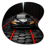 Black Car Abstract Background - Asymmetric Metal Wall Clock