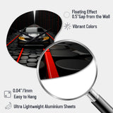 Black Car Abstract Background - Asymmetric Metal Wall Clock