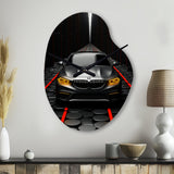 Black Car Abstract Background - Asymmetric Metal Wall Clock