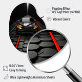 Black Car Abstract Background - Asymmetric Metal Wall Clock