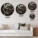 Green Luxury Watch Jet Jewel - Fashion Metal Wall Clock