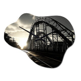 Rollercoaster Shadow - Asymmetric Metal Wall Clock