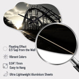 Rollercoaster Shadow - Asymmetric Metal Wall Clock
