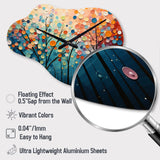 Romantic Forest Pointillism Landscape - Asymmetric Metal Wall Clock