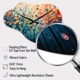 Romantic Forest Pointillism Landscape - Asymmetric Metal Wall Clock