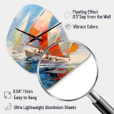Sailboat Abstract Winds I - Asymmetric Metal Wall Clock