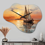 Sailboat Celestial Voyages II - Asymmetric Metal Wall Clock