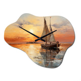 Sailboat Celestial Voyages II - Asymmetric Metal Wall Clock