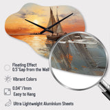 Sailboat Celestial Voyages II - Asymmetric Metal Wall Clock