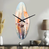 Minimalism Sailboat Rhythms IX - Asymmetric Metal Wall Clock