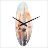 Minimalism Sailboat Rhythms IX - Asymmetric Metal Wall Clock