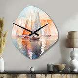 Minimalism Sailboat Rhythms IX - Asymmetric Metal Wall Clock