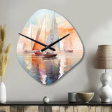 Minimalism Sailboat Rhythms IX - Asymmetric Metal Wall Clock