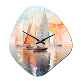 Minimalism Sailboat Rhythms IX - Asymmetric Metal Wall Clock