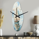 Minimalism Sailboat Serene II - Asymmetric Metal Wall Clock