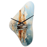 Minimalism Sailboat Serene III - Asymmetric Metal Wall Clock