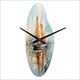 Minimalism Sailboat Serene III - Asymmetric Metal Wall Clock
