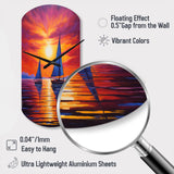 Sailboat Sunset Sails - Asymmetric Metal Wall Clock