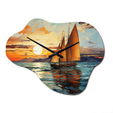 Sailboat Surreal Voyage - Asymmetric Metal Wall Clock